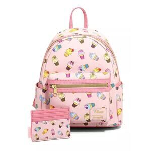 Loungefly Disney Princess Ice Cream Mini Backpack and Cardholder Set Pink NWT